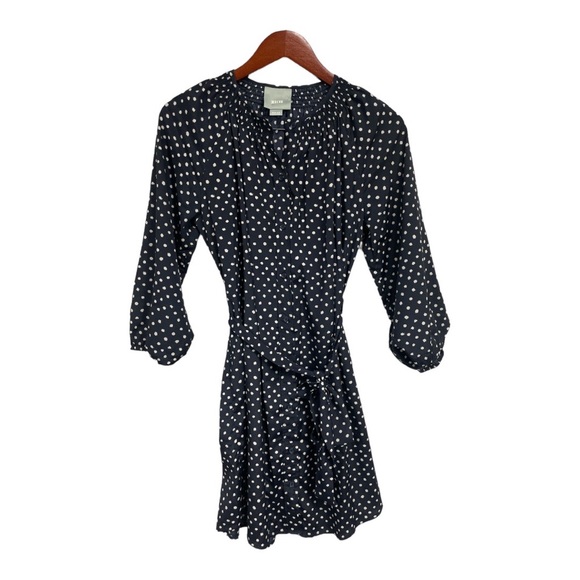Anthropologie Maeve Retro Shirt Dress Black and White Polka Dot, Medium - Picture 1 of 5